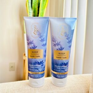 BATH AND BODY WORKS LAVENDER VANILLA SLEEP BODY CREAM 8oz- 2pcs
